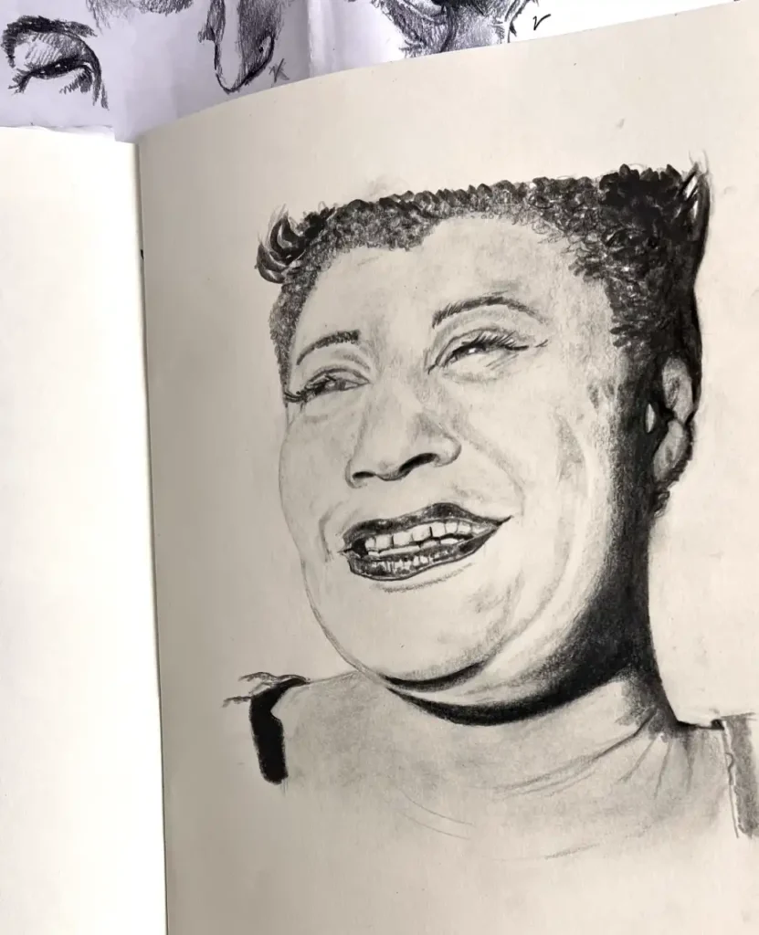 Frauen-Portrait im Skizzenheft - weLOFTart Malschule und Zeichenschule München